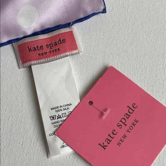 Kate Spade Bakery Dot Silk Bandana Lilac NEW - Picture 3 of 6
